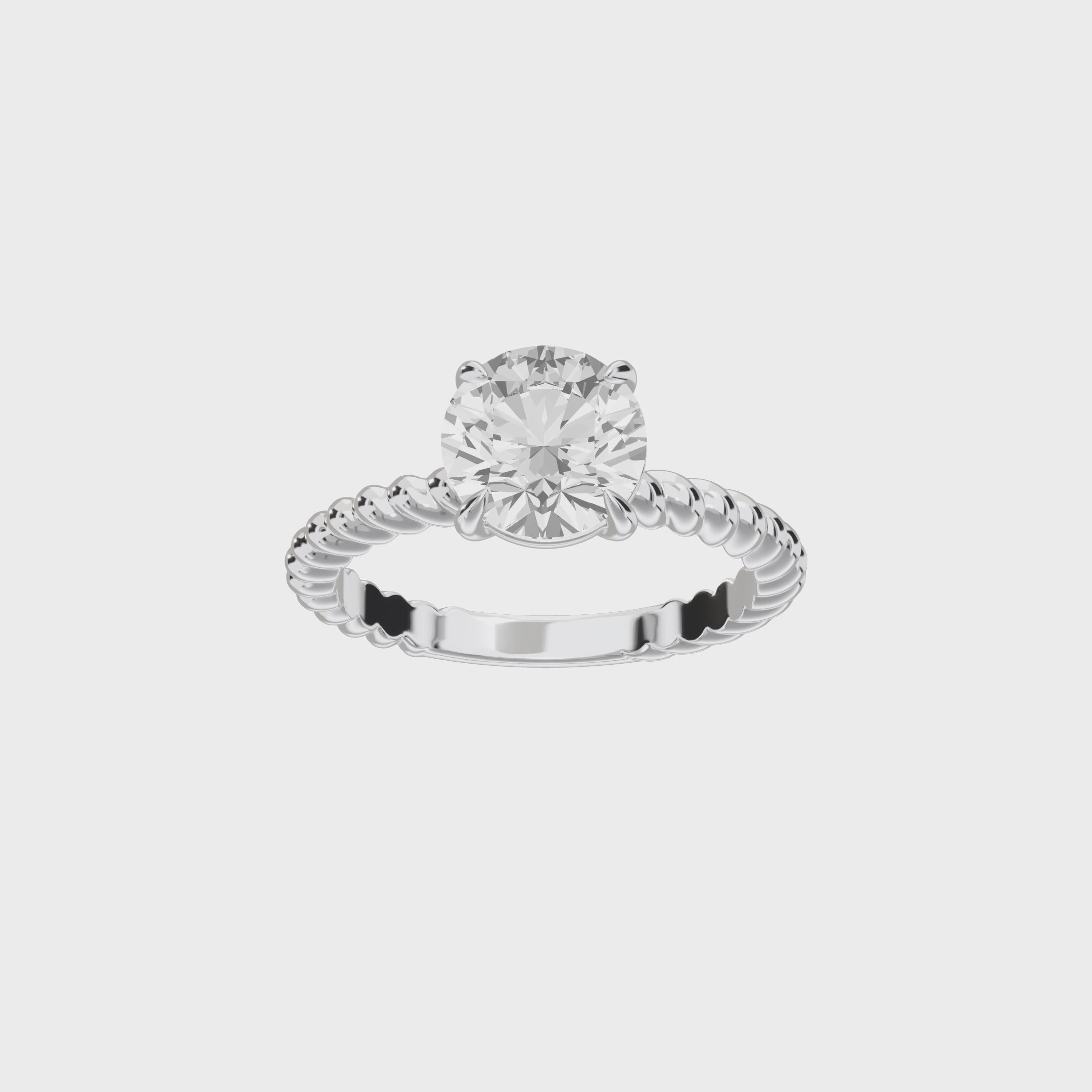 Eve Round Brilliant Classic Heritage Rope Solitaire — 360 spin