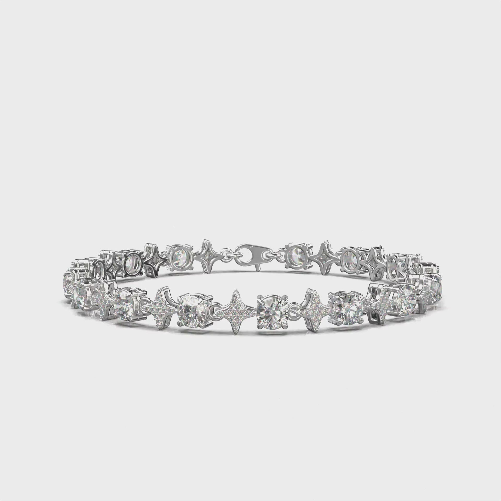 Rigel Star-Link Tennis Bracelet — 360 view