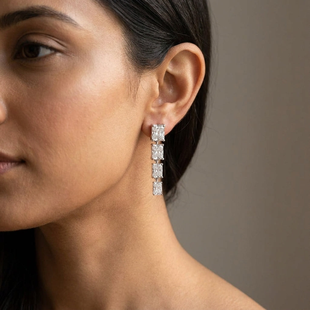 Meiara AI Lifestyle — Aria Radiant Four Stone Drop Earrings