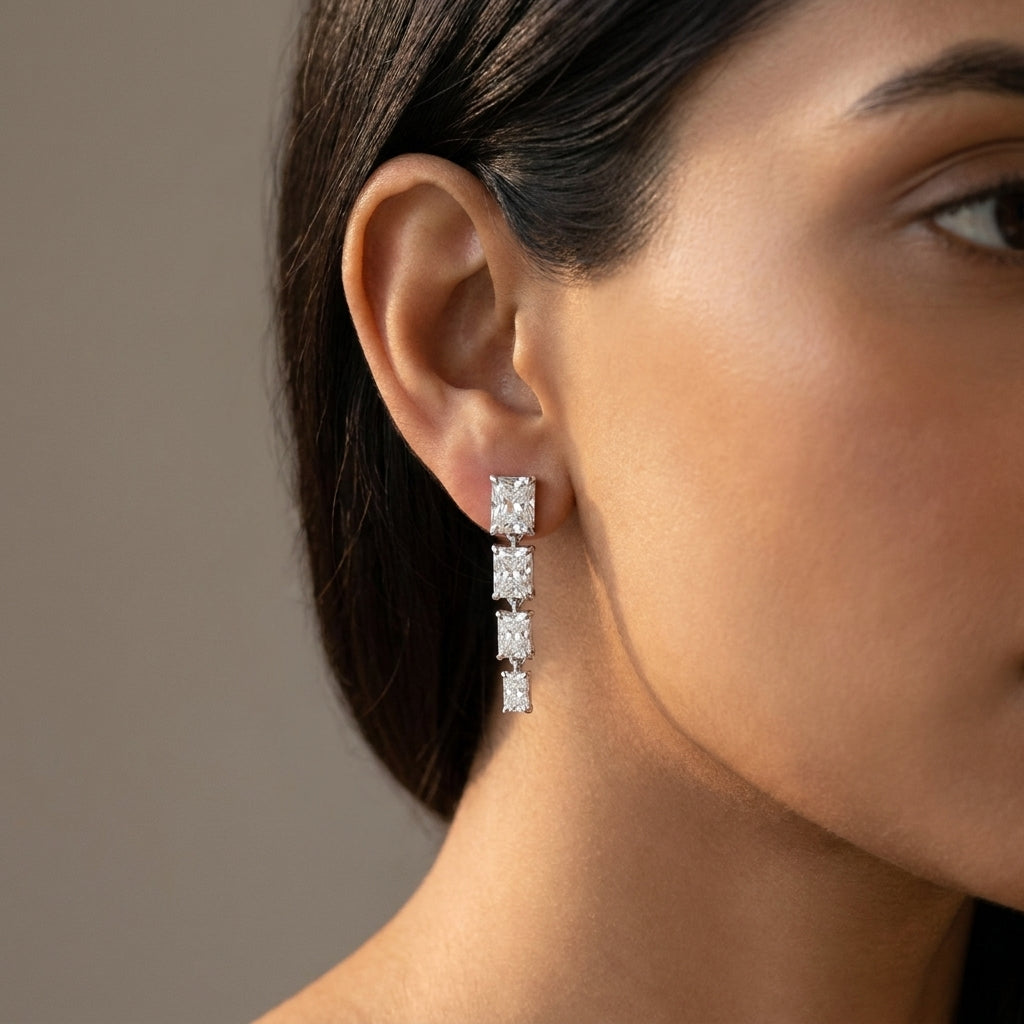 Meiara AI Lifestyle — Aria Brilliant Four-Stone Graduated Drop Earrings