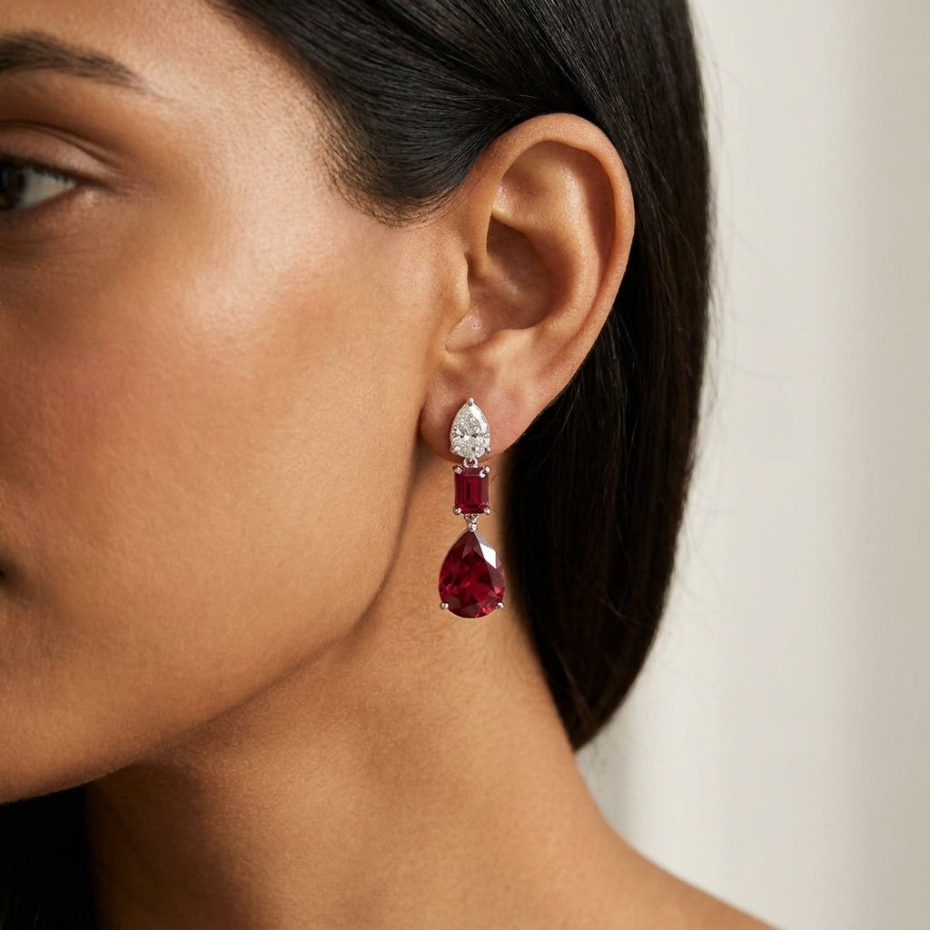 Meiara AI Lifestyle — Solis Ruby Cascade Drop Earrings