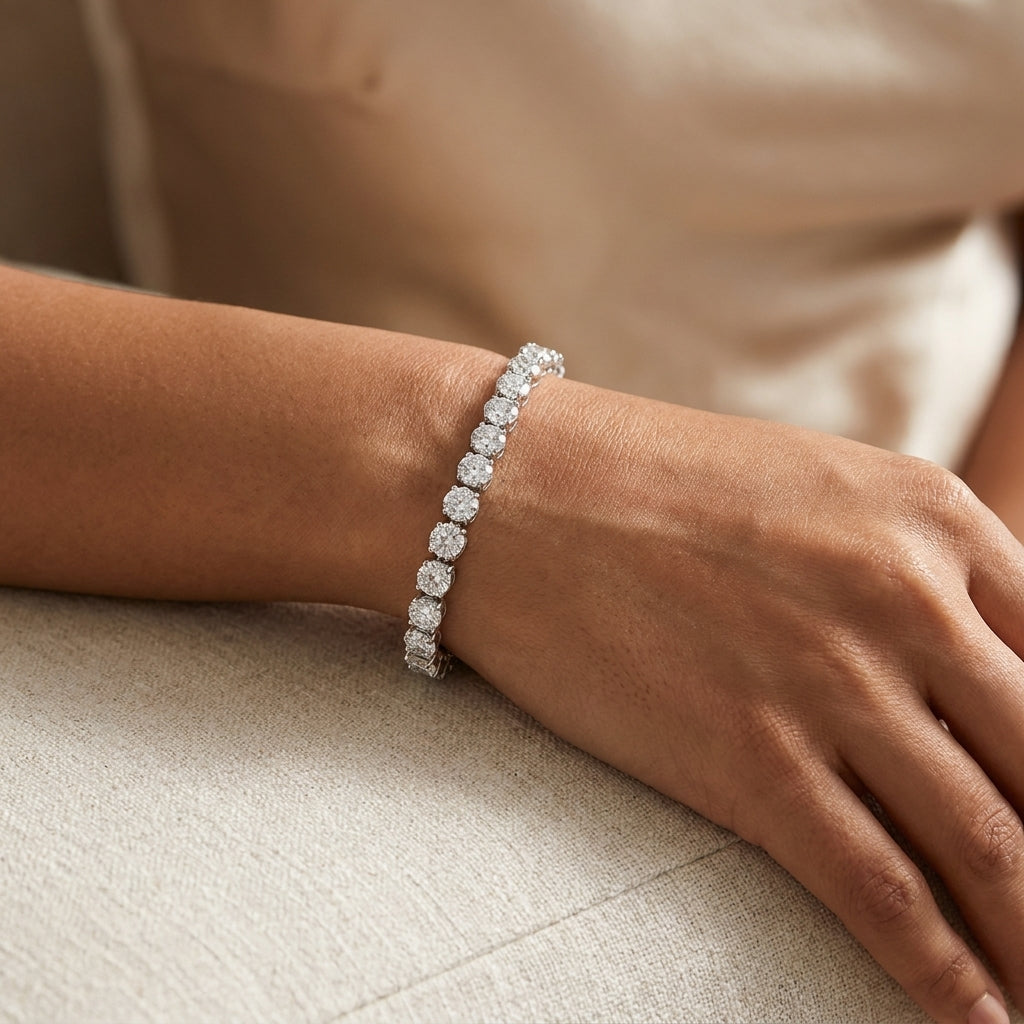 Meiara AI Lifestyle — Eve Scalloped Prong Tennis Bracelet